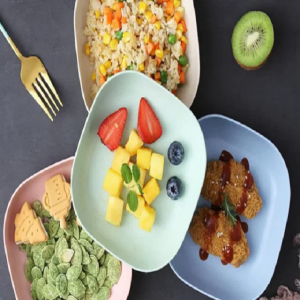 Home 2pcs microwaveable plastic plates