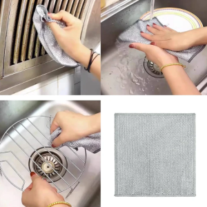Home 3 pcs silver wire kitchen cleaning dish cloth